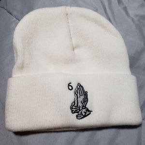 OVO Drake 6 God Logo Off White Beanie Cream Running Through The 6th With My Woes